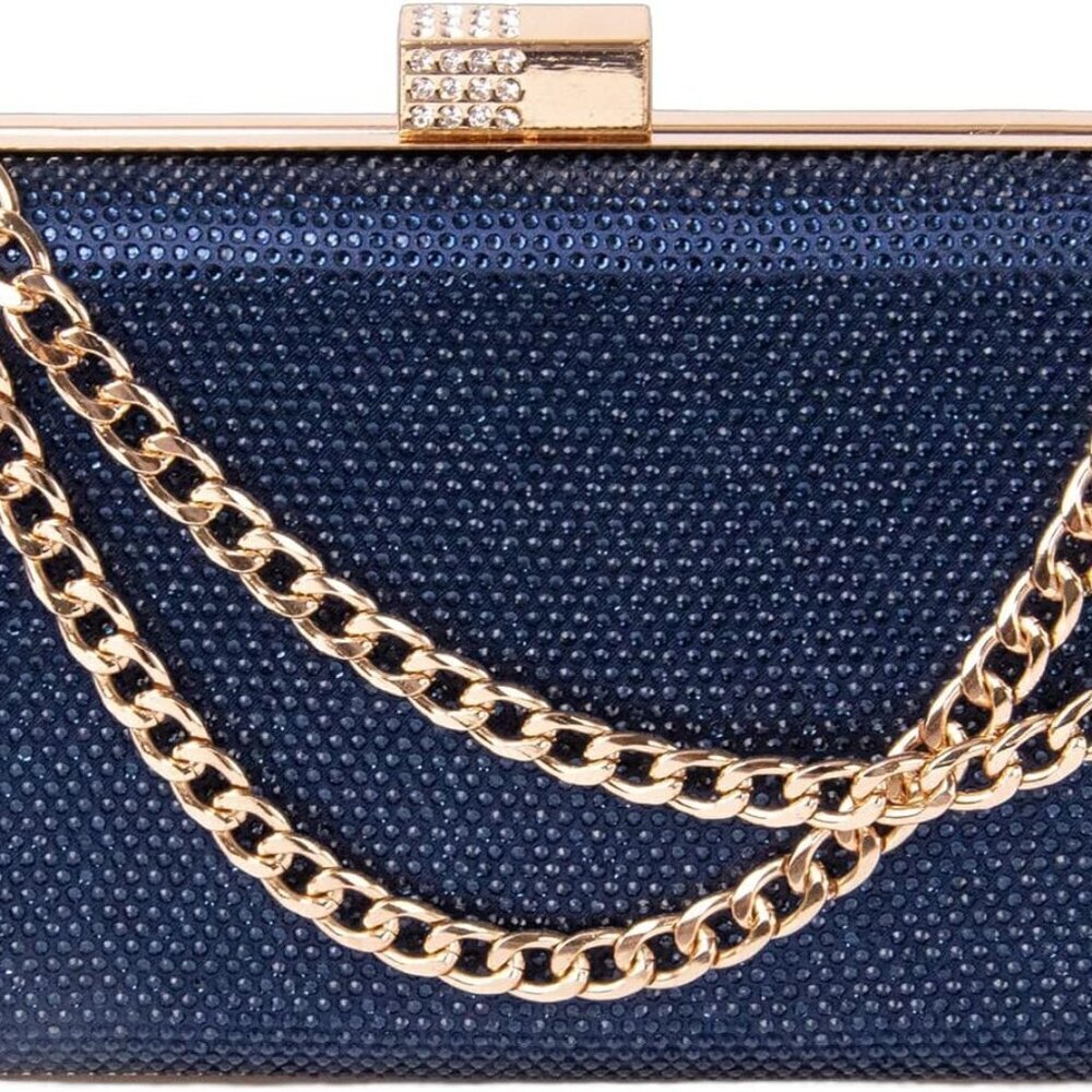 Women's Satin Rhinestone Clutch Small Evening Bag Sparkly Formal Handbag